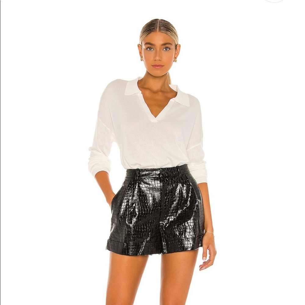 NWT Alice + Olivia. Vegan Leather Shorts. Size 10.